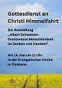 Konzertplakat: Inmitten von Leben Chortöne - Aufspuren Albert Schweitzers